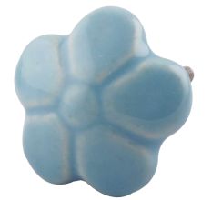 Turquoise Flower Ceramic Dresser Knob Online